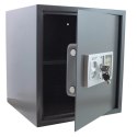 Sejf elektroniczny na dokumenty zamek kodowy 6-cyfrowy szary stalowy mocny