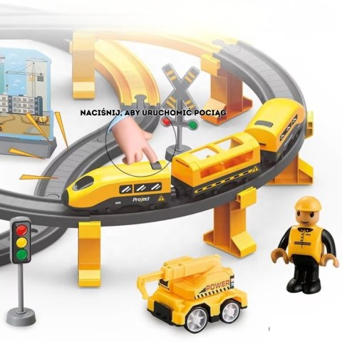 WOOPIE Kolejka Elektryczna Lokomotywa Ekipa Budowlana Zestaw 92el.