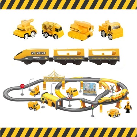 WOOPIE Kolejka Elektryczna Lokomotywa Ekipa Budowlana Zestaw 92el.