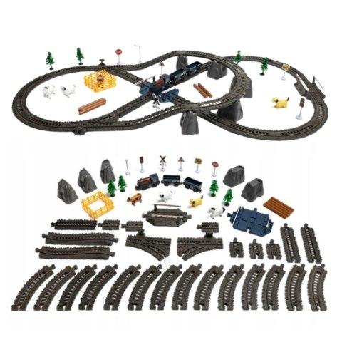 WOOPIE Kolejka Elektryczna Lokomotywa Towarowa Tor XXL 90 el.