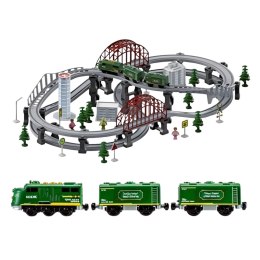 WOOPIE Nowoczesna Kolejka Elektryczna Tor XXL Lokomotywa Cargo Zestaw 128 el.