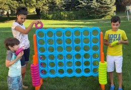 FEBER Gra Logiczna Strategiczna do Ogrodu Domu 4 Kółka w Linii Rzędzie Mega 4 in Line