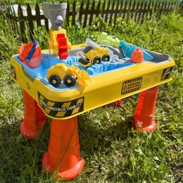 WOOPIE Stolik Wodny 2w1 Piaskownica Plac Budowy + 4 Autka 12el.